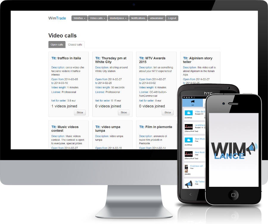 WimTrade: video marketplace e video crowdsourcing